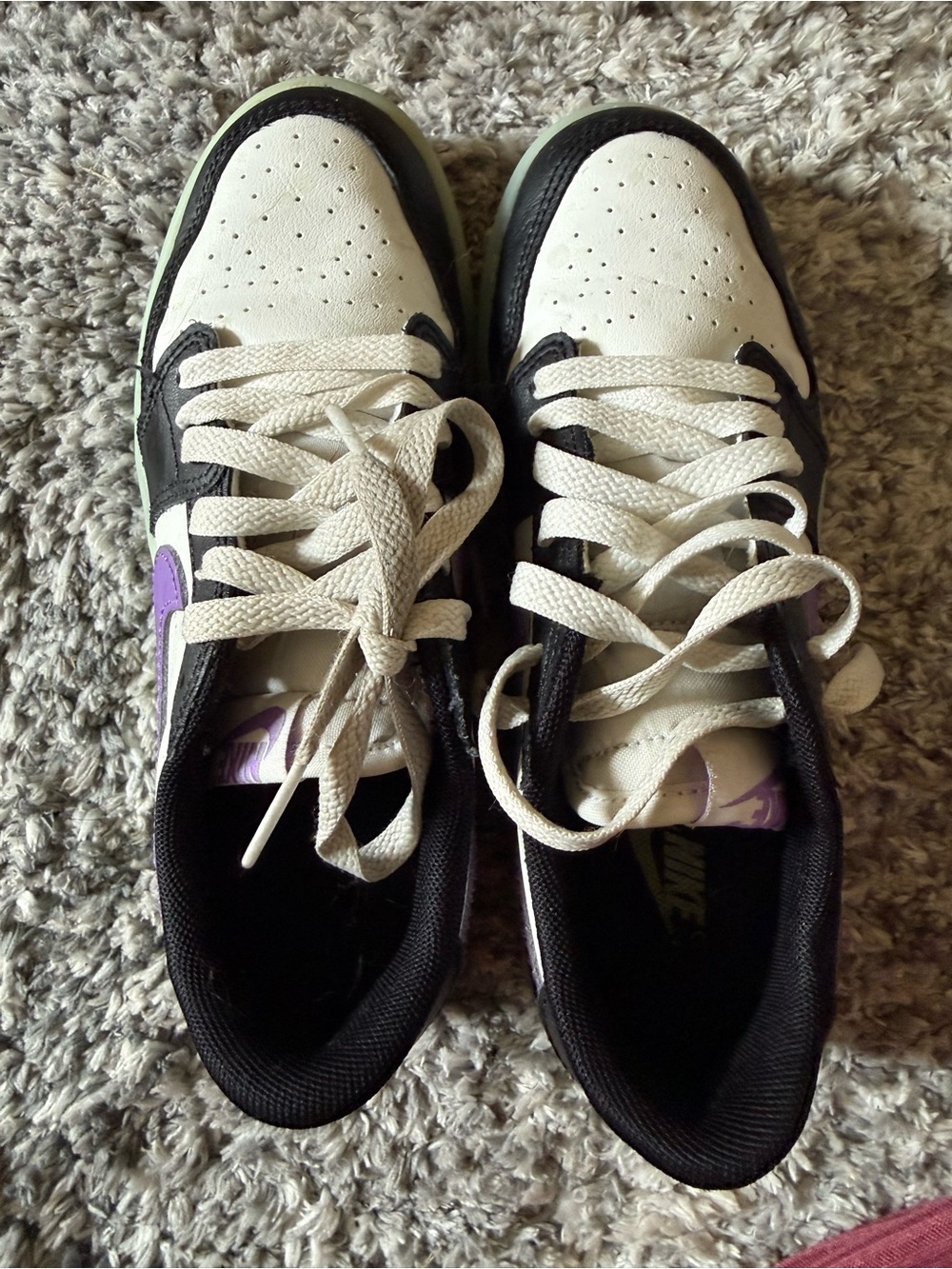Nike kids, White & Purple Low-Top Sneakers